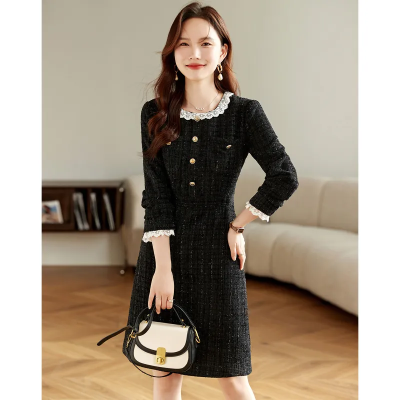 Still Quiet Long Sleeved Dress Women's Black-5