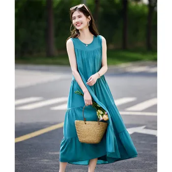 Still Quiet Sleeveless Dress Women's Peacock Green