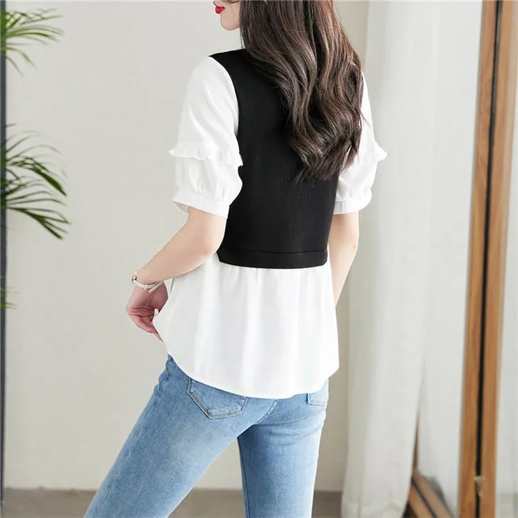 Still Quiet Shirt Women's White+Black-4