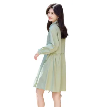 Still Quiet Long Sleeved Dress Women's Green