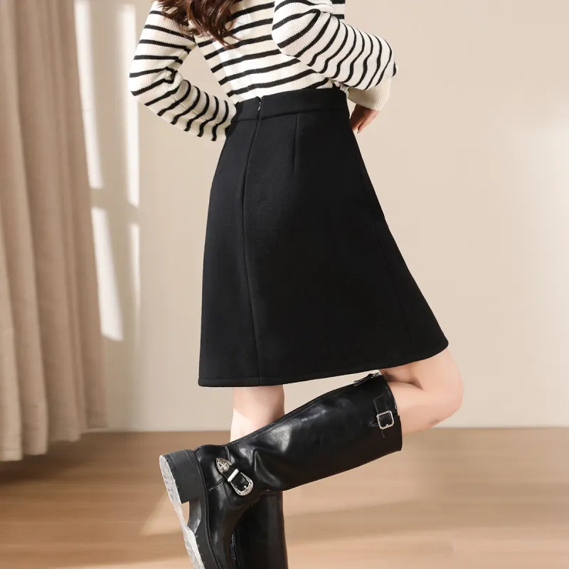 Still Quiet Casual Short Skirts Women's Elegant Black-5