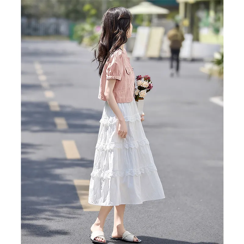 Still quiet Two Piece Skirt Sets Women's-8