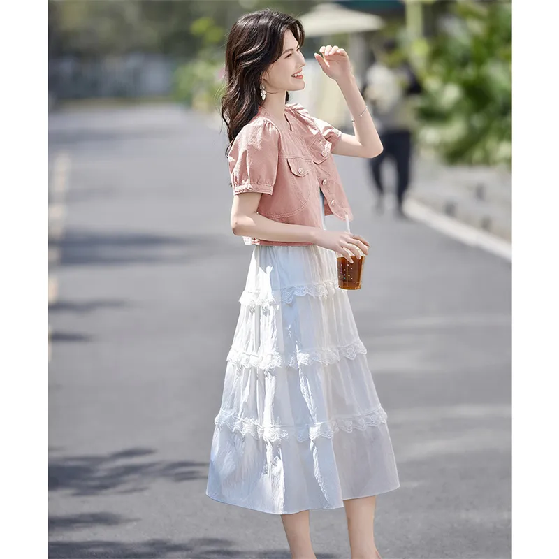 Still quiet Two Piece Skirt Sets Women's-10