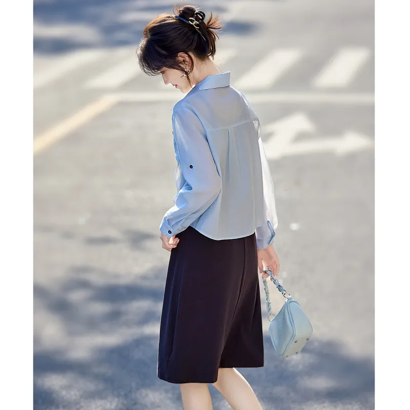 Still quiet Two Piece Skirt Sets Women's-3