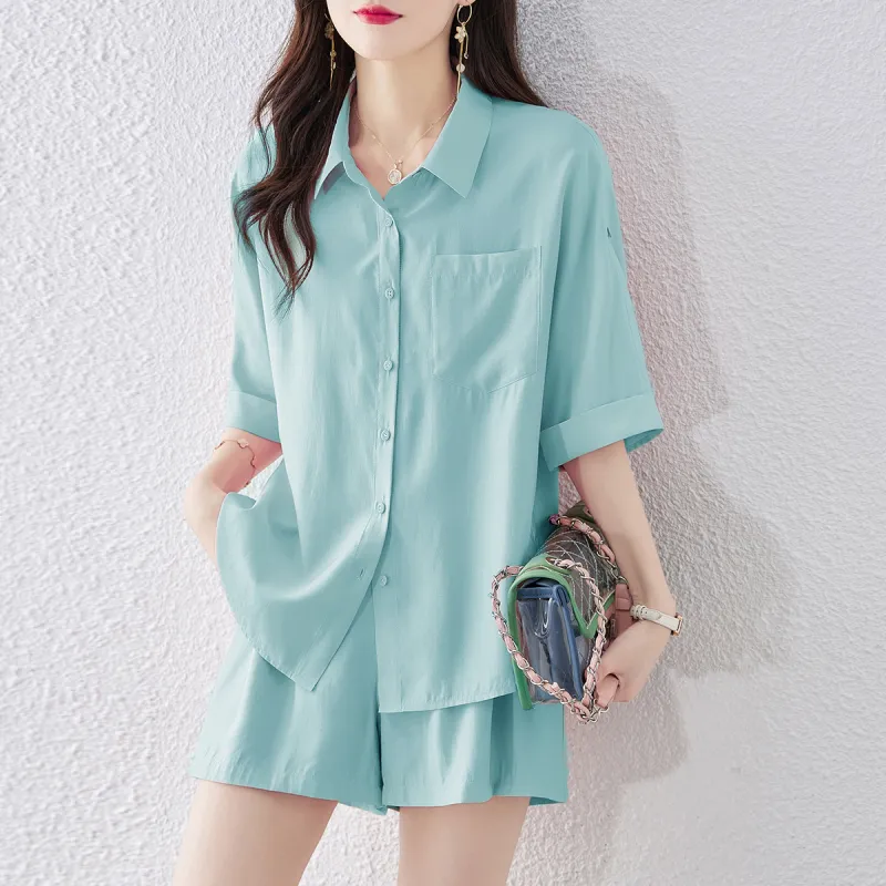 Still Quiet Shirt Matching Set Women's Pink-4