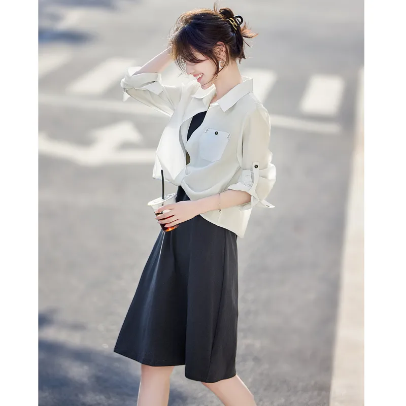 Still quiet Two Piece Skirt Sets Women's-6