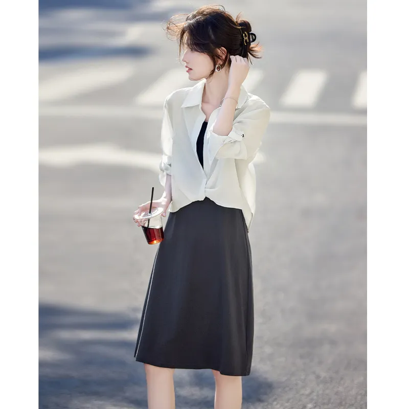 Still quiet Two Piece Skirt Sets Women's-8