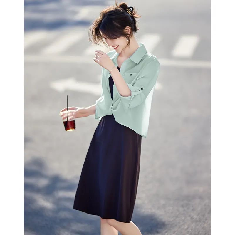 Still quiet Two Piece Skirt Sets Women's-15