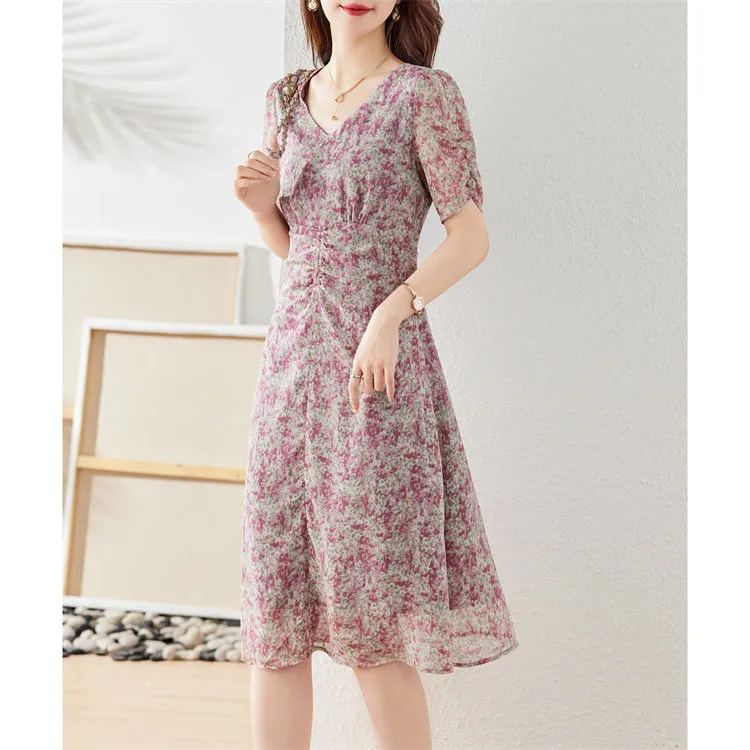 Still Quiet Short Sleeved Dresses Women's Pink-2