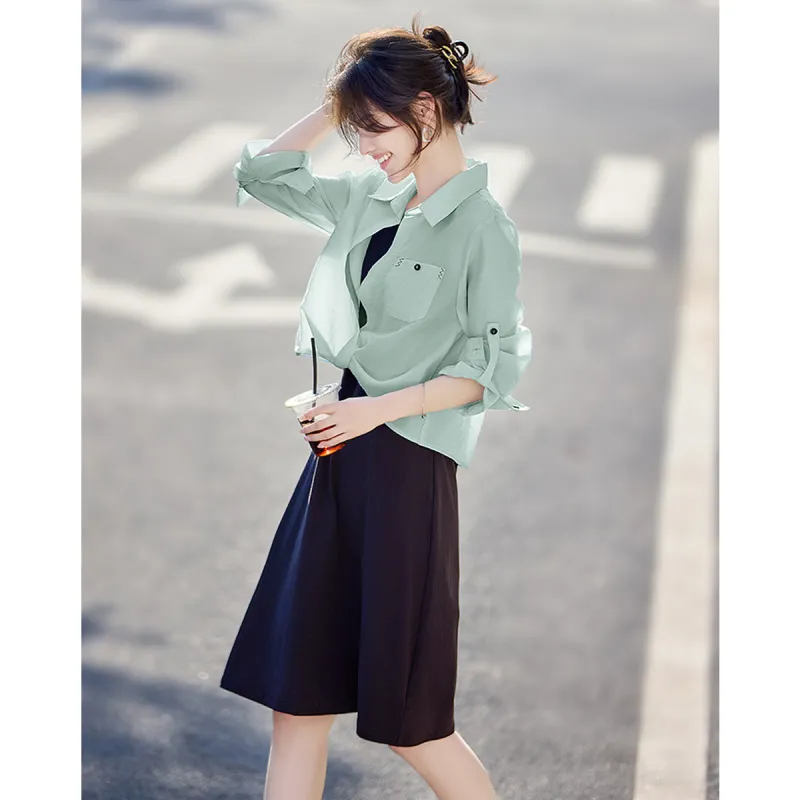 Still quiet Two Piece Skirt Sets Women's-16