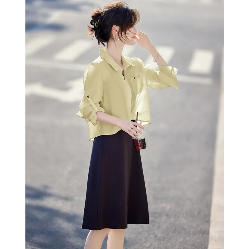 Still quiet Two Piece Skirt Sets Women's-22