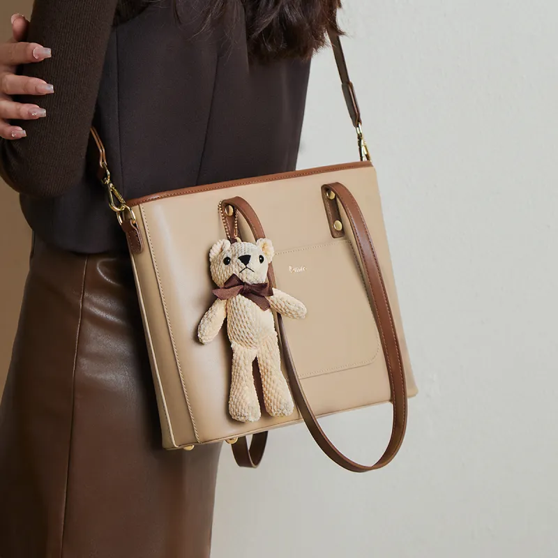 15 MINS Split Cow Leather Shopping Bag, Tote, Portable, Crossbody Bag, Shoulder Bag Tubas Women's-5
