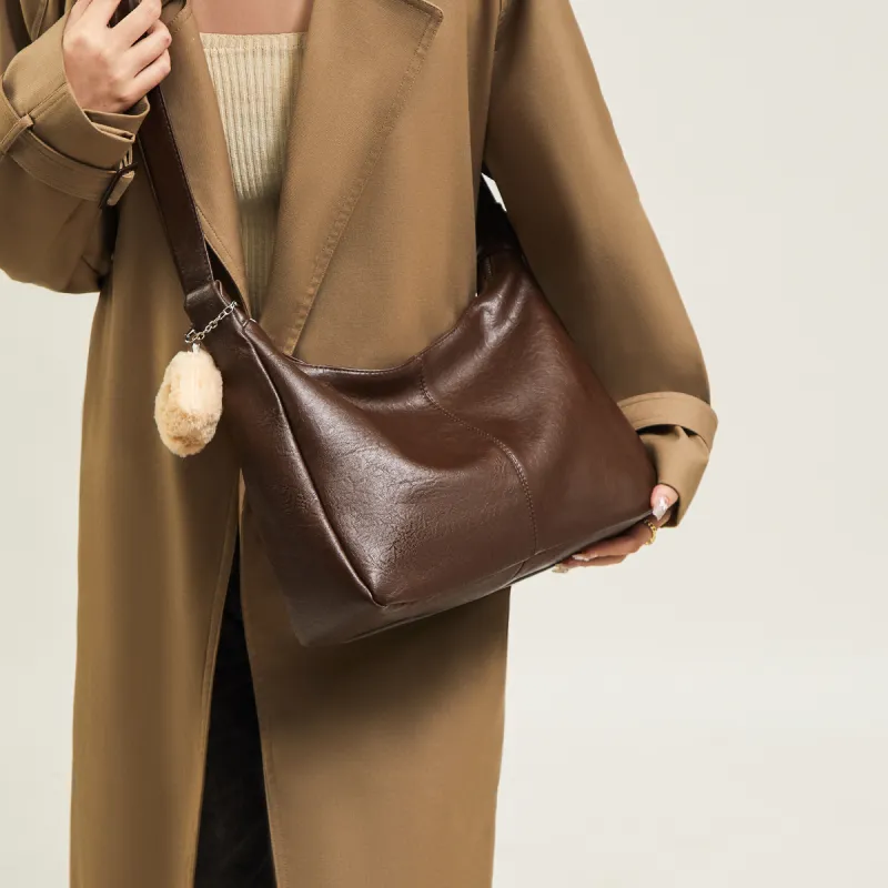 15 MINS Synthetic Leather Crossbody Bag Women's Coffee/Brown-6