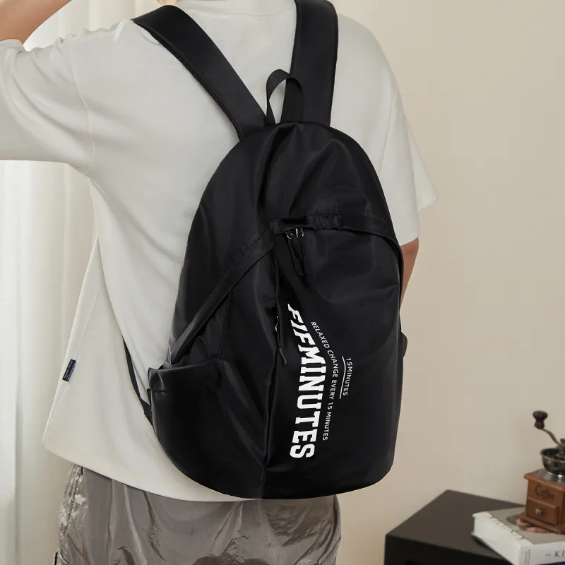 15 MINS Fabric Backpack Regular Unisex Midnight Black/Ecru-2