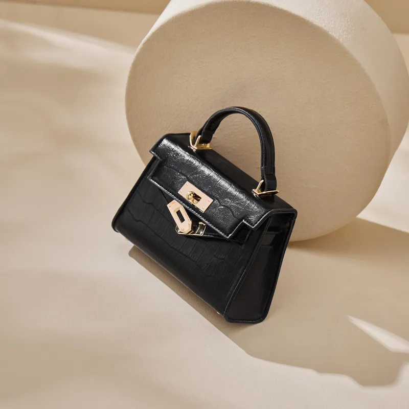 15 MINS Synthetic Leather Kelly Bag, Shoulder Bag, Crossbody Bag, Handbag Regular Women's Pink/White/Black-5