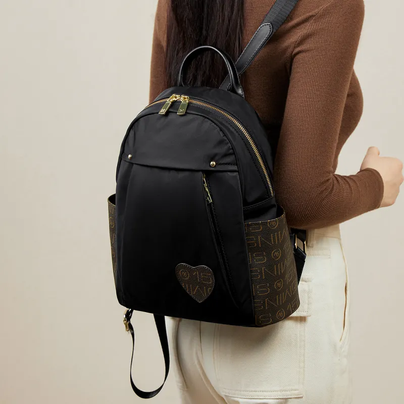 15 MINS Fabric Backpack Regular Women's Midnight Black-3