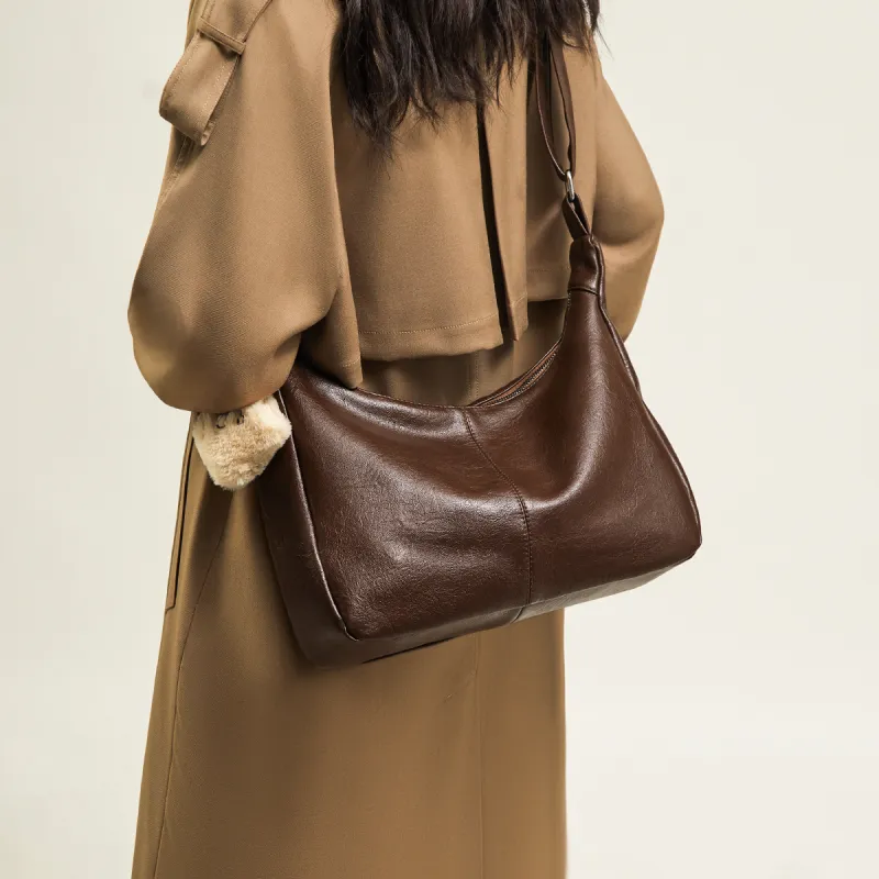 15 MINS Synthetic Leather Crossbody Bag Women's Coffee/Brown-4