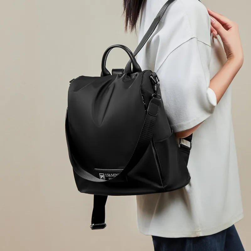 15 MINS Fabric Backpack Regular Women's Coffee/Midnight Black-6