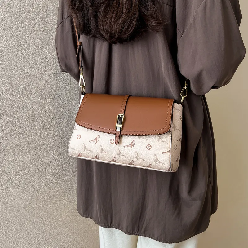 15 MINS PVC And Synthetic Leather Crossbody Bag Shoulder Bag Small Size Women's Coffee/Ecru-1
