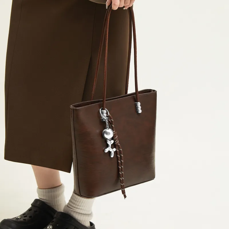 15 MINS Synthetic Leather Shoulder Bag Handbag Regular Women's Coffee/Black-2