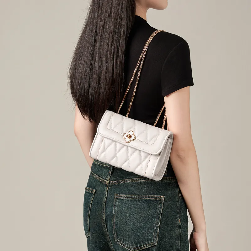 15 MINS Synthetic Leather Shoulder Bag, Crossbody Bag Women's Midnight Black/Ecru-7
