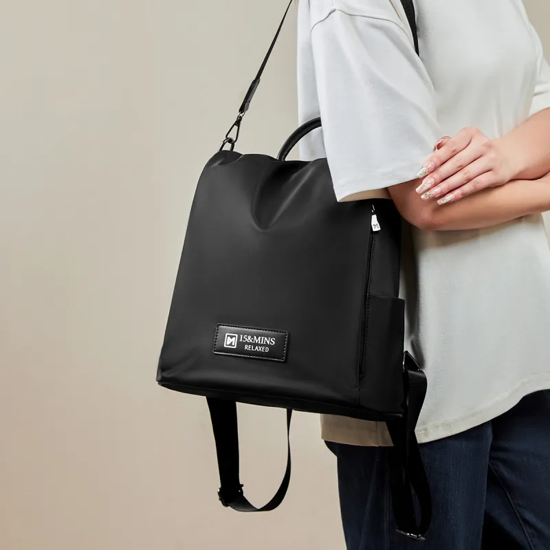15 MINS Fabric Backpack Regular Women's Coffee/Midnight Black-5