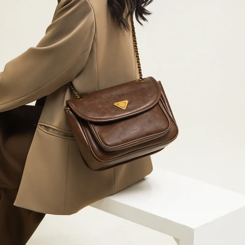 15 MINS Synthetic Leather Messenger Bag Crossbody Bag Shoulder Bag Regular Women's Coffee/Brown/Black-1