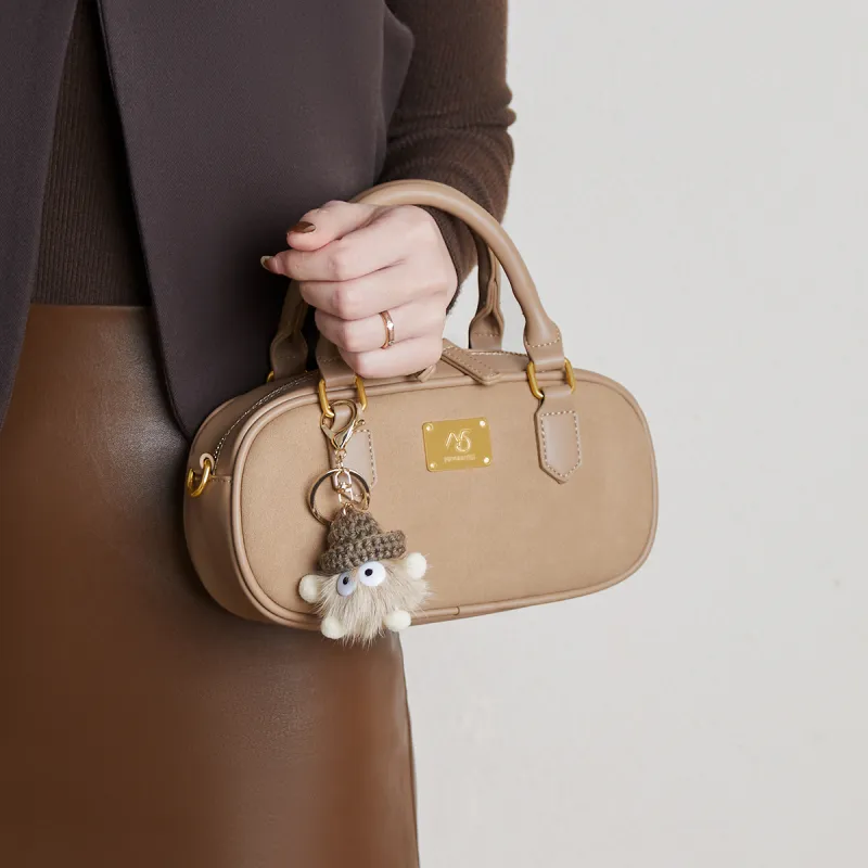 15 MINS PU Premium Bowling Bag Crossbody Bag Handbag Regular Women's Caramel Brown-8