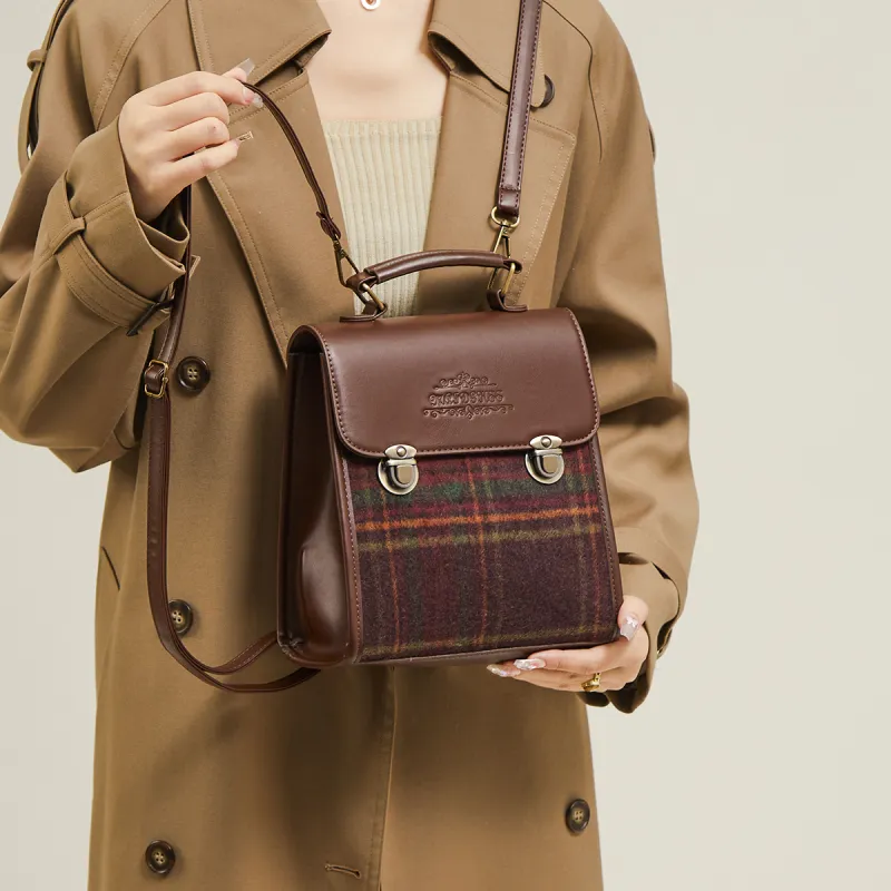 15 MINS Fabric Backpack Regular Women's Khaki/Brown-8