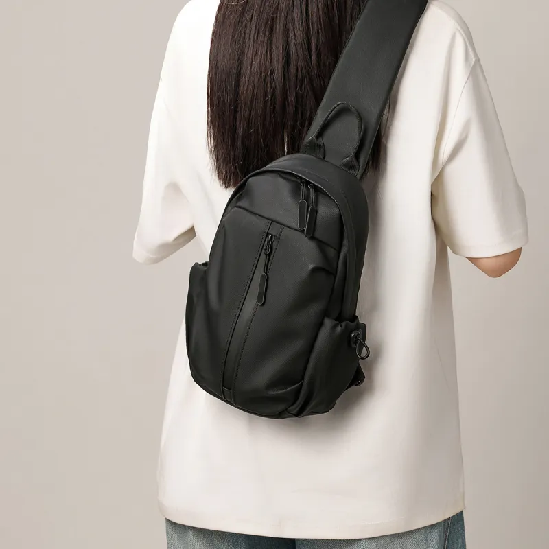 15 MINS Synthetic Leather Sling Bag, Crossbody Bag Large Size Unisex Multicolor-4