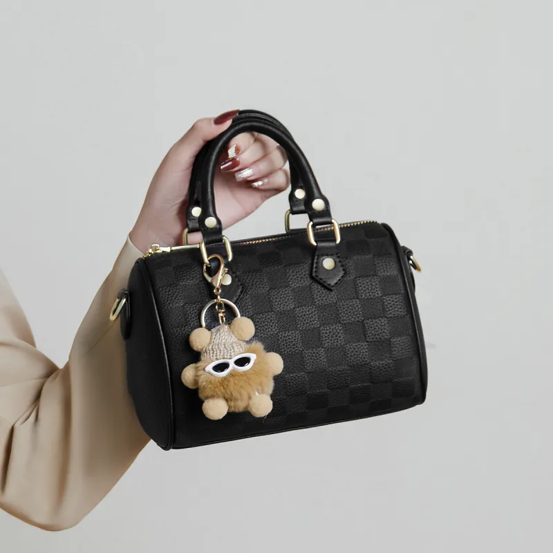 15 MINS Cow Leather Crossbody Bag Mom Bag Small Size Women's Ecru & Apricot/Midnight Black/Caramel Brown-6