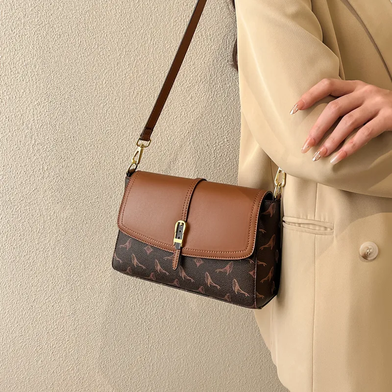 15 MINS PVC And Synthetic Leather Crossbody Bag Shoulder Bag Small Size Women's Coffee/Ecru-7