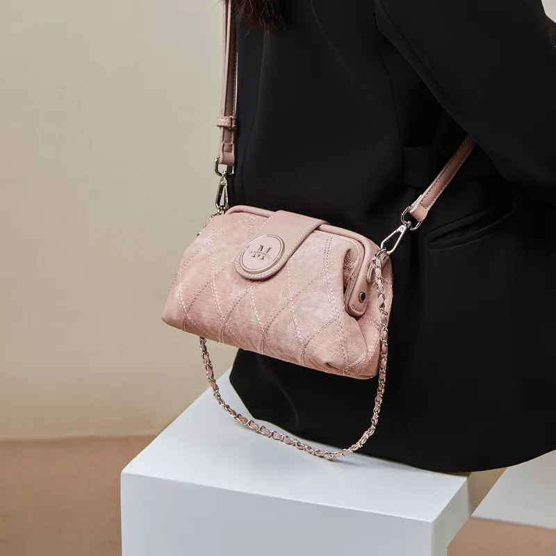 15 MINS Synthetic Leather Crossbody Bag Women's Dusty Pink/Dusty Blue-7