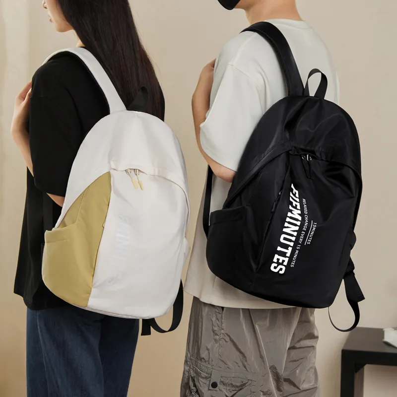 15 MINS Fabric Backpack Regular Unisex Midnight Black/Ecru-5