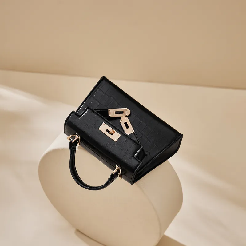 15 MINS Synthetic Leather Kelly Bag, Shoulder Bag, Crossbody Bag, Handbag Regular Women's Pink/White/Black-7