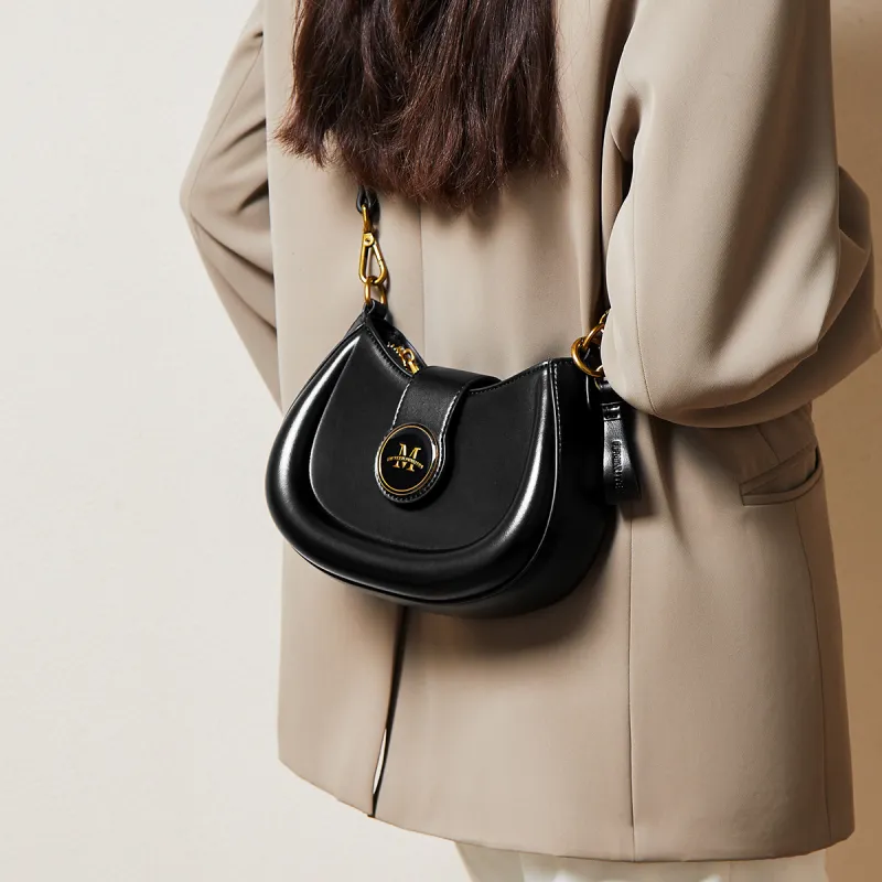 15 MINS Synthetic Leather Shoulder Bag Crossbody Bag Shoulder Bag Regular Women's Ecru & Apricot/Midnight Black/Coffee-7