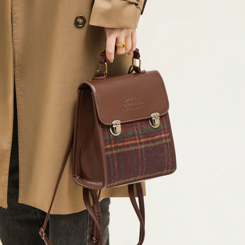 15 MINS Fabric Backpack Regular Women's Khaki/Brown-7