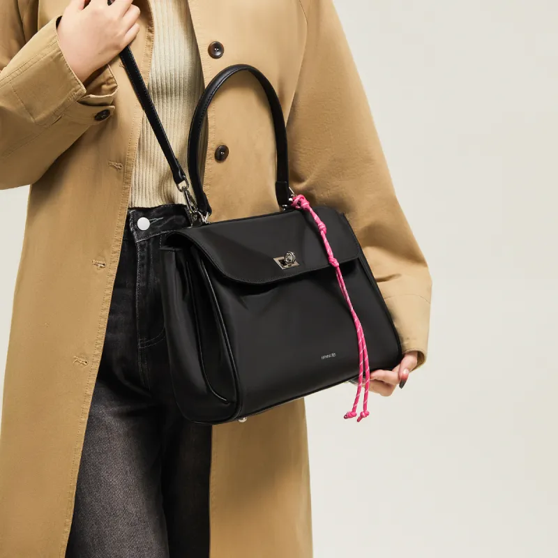 15 MINS Synthetic Leather Crossbody Bag Regular Women's Midnight Black-4