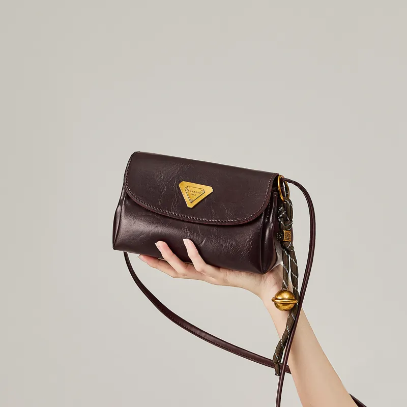 15 MINS Synthetic Leather Small Square Bag, Crossbody Bag, Shoulder Bag Women's Black/Coffee-5