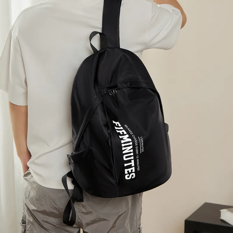 15 MINS Fabric Backpack Regular Unisex Midnight Black/Ecru-3