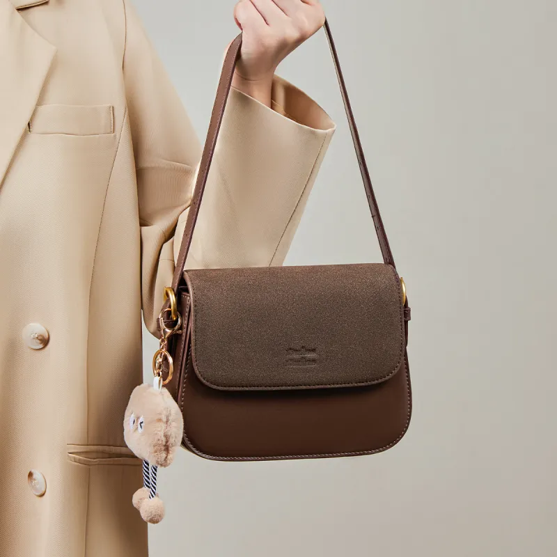 15 MINS Synthetic Leather Shoulder Bag Crossbody Bag Regular Women's Coffee-2