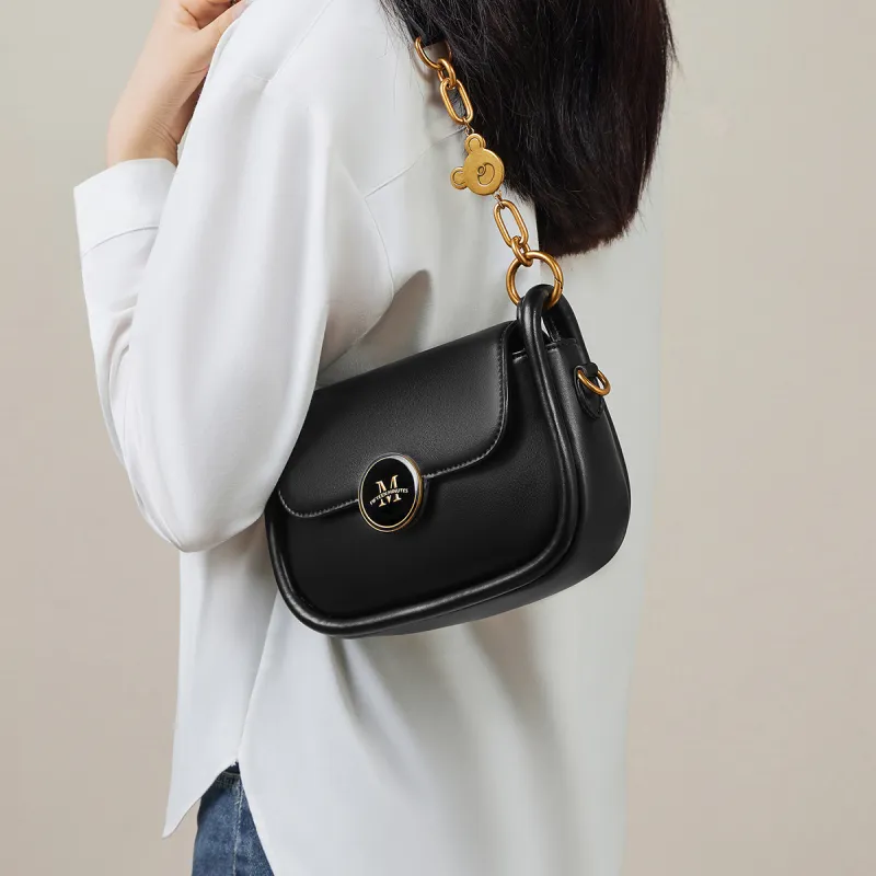 15 MINS Synthetic Leather Crossbody Bag Regular Women's Ecru & Brown/Midnight Black/Caramel Brown-7