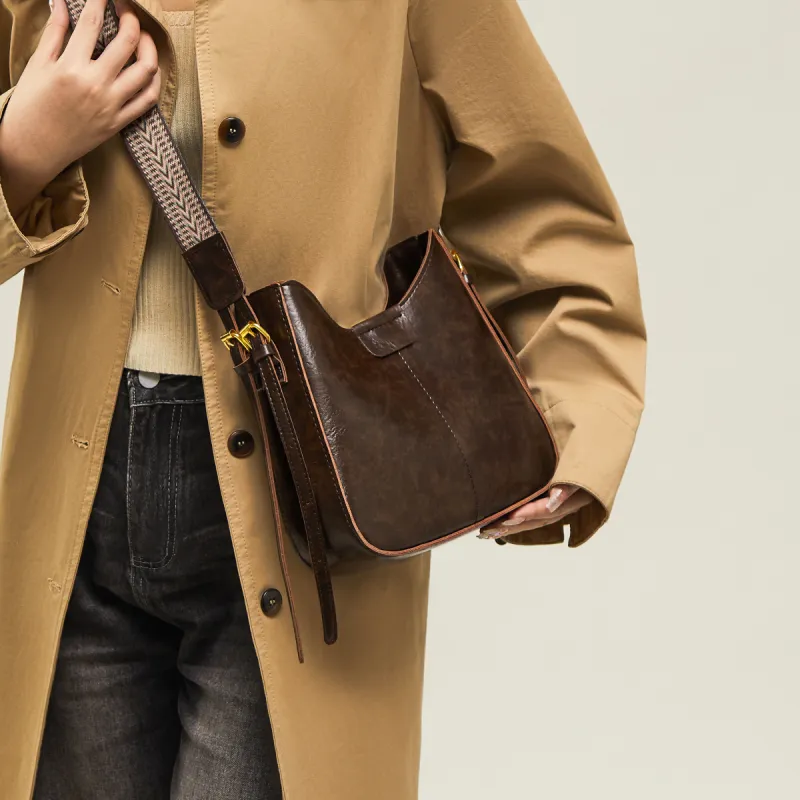 15 MINS Synthetic Leather Shoulder Bag Crossbody Bag Saddle Bag Regular Women's Coffee/Brown/Black-2