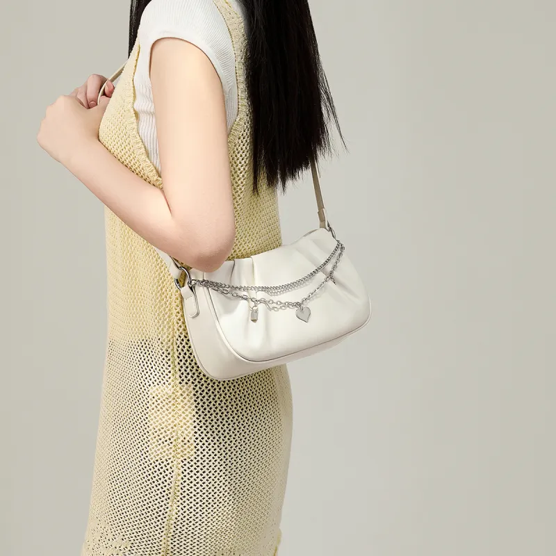 15 MINS Synthetic Leather Crossbody Bag, Shoulder Bag Regular Women's Black/Light Khaki-5