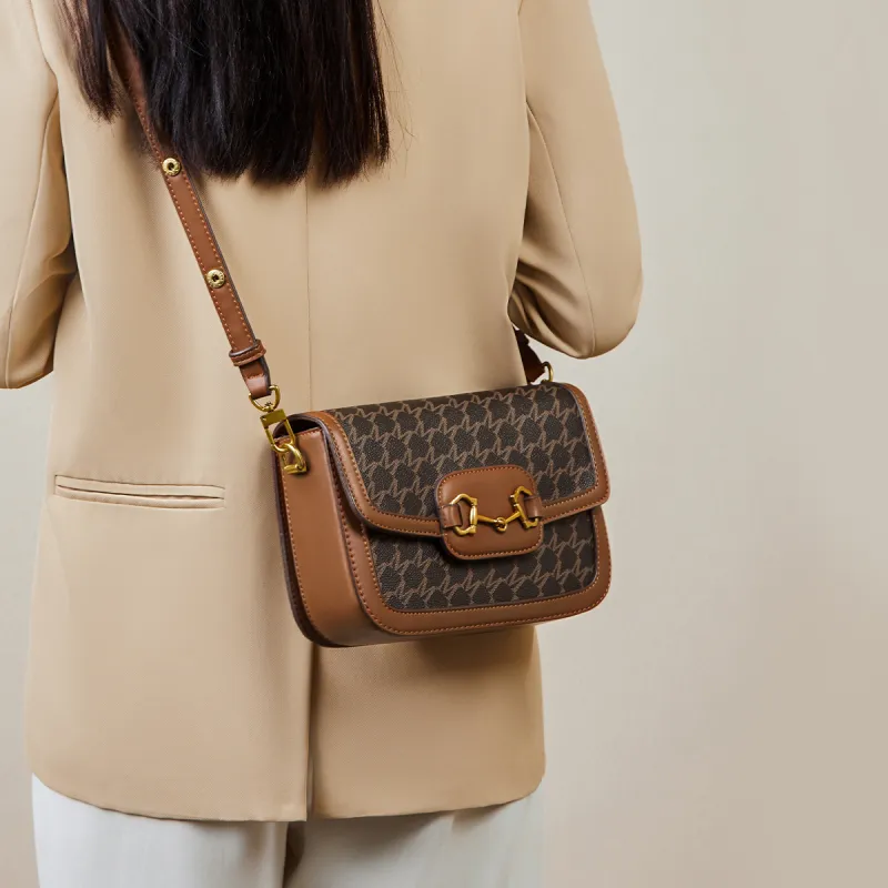 15 MINS PVC Crossbody Bag Shoulder Bag Regular Women's Coffee/Ecru-2