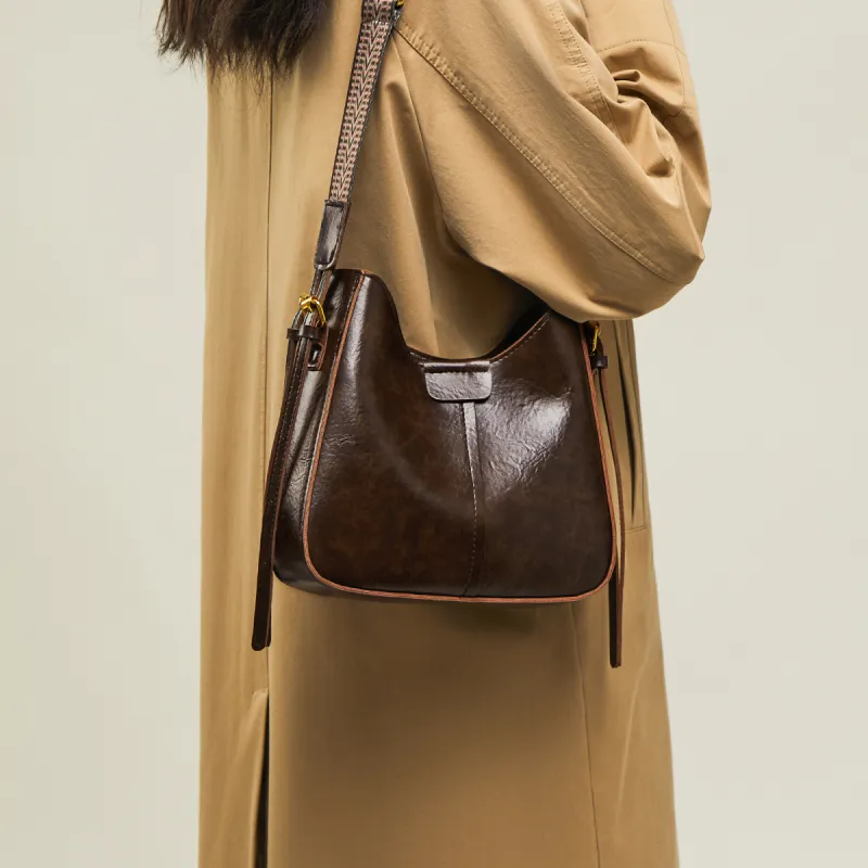 15 MINS Synthetic Leather Shoulder Bag Crossbody Bag Saddle Bag Regular Women's Coffee/Brown/Black-3