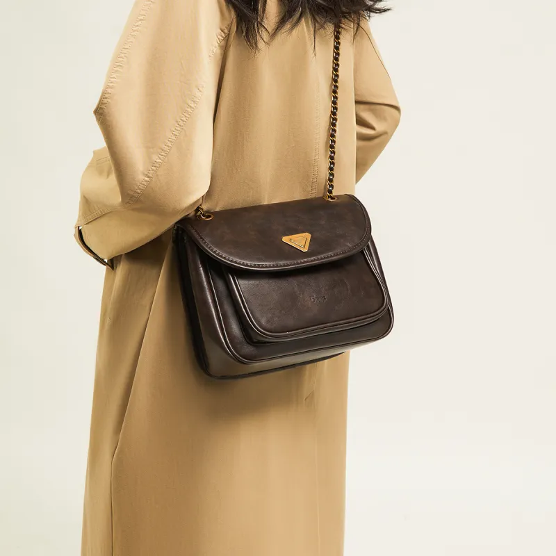 15 MINS Synthetic Leather Messenger Bag Crossbody Bag Shoulder Bag Regular Women's Coffee/Brown/Black-6
