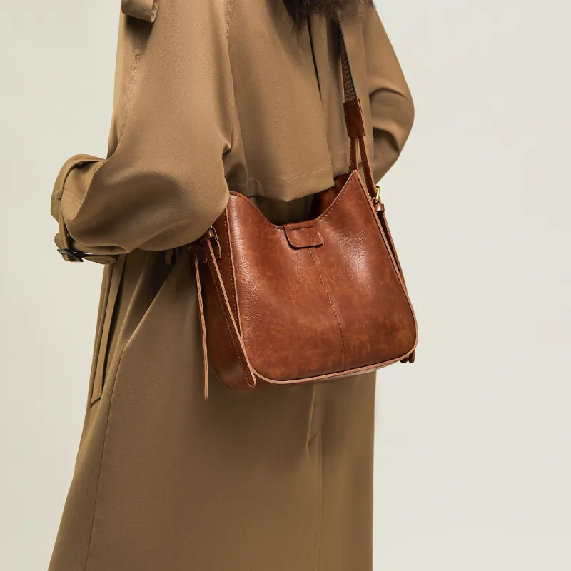15 MINS Synthetic Leather Shoulder Bag Crossbody Bag Saddle Bag Regular Women's Coffee/Brown/Black-5
