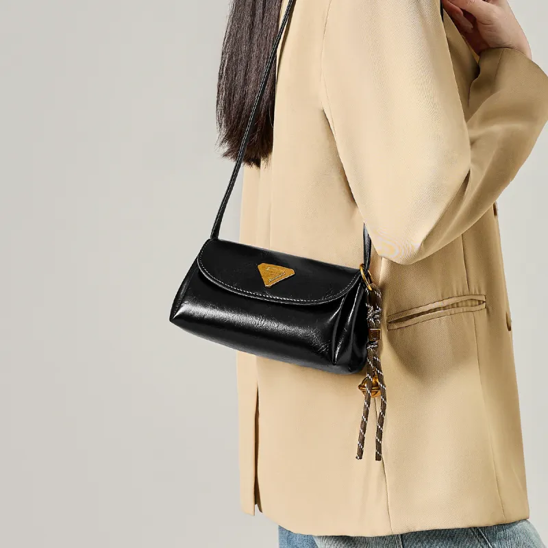 15 MINS Synthetic Leather Small Square Bag, Crossbody Bag, Shoulder Bag Women's Black/Coffee-2
