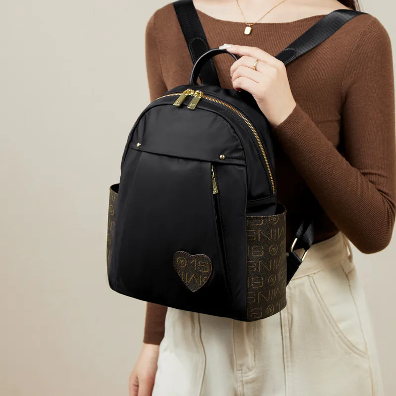 15 MINS Fabric Backpack Regular Women's Midnight Black-2